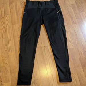 Athleta Black Cold Weather Fleece Leggings